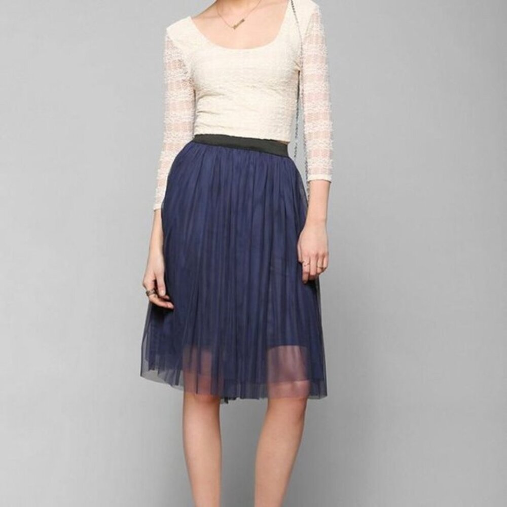 UO Tulle Skirt Navy Blue
